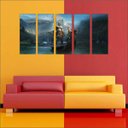 Ver imagem 4 de Quadro Decorativo God Of War Games Jogos Quartos Salas Interiores Mosaico 5 Peças Com Moldura
