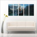 Ver imagem 3 de Quadro Decorativo God Of War Games Jogos Quartos Salas Interiores Mosaico 5 Peças Com Moldura