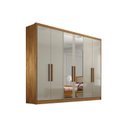 Ver imagem 1 de Guarda Roupa Casal 6 Portas e 6 Gavetas c/ Espelho Rizon Plus Freijó/FendiOff - Novo Horizonte