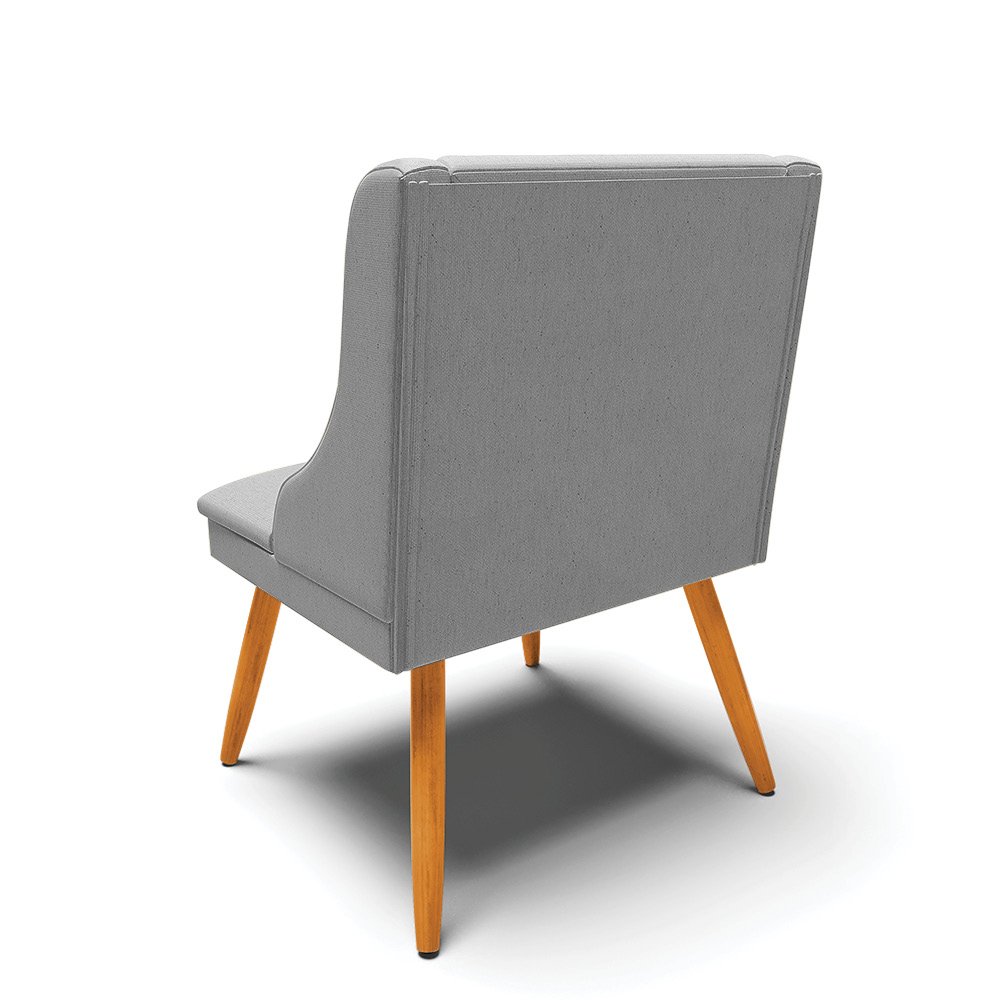 Kit 2 Cadeiras Poltronas Decorativa Liz Linho - - Cinza A26 - 5