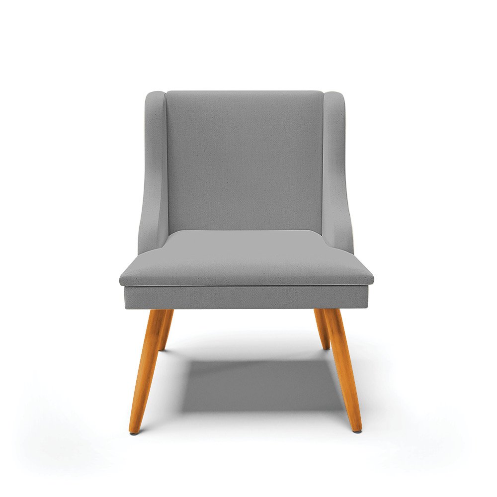 Kit 2 Cadeiras Poltronas Decorativa Liz Linho - - Cinza A26 - 3