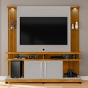 Ver imagem 1 de Estante para Tv até 60 Polegadas York com Led 2 Portas Ripado Naturalle/off-white- Móveis Bechara