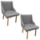 Ver imagem 1 de Kit 2 Cadeiras Poltronas Decorativa Liz Linho - - Preto A79