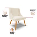 Ver imagem 6 de Kit 2 Cadeiras Poltronas Decorativa Liz Linho - - Bege A27