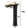 Torneira Cascata Luxo Monocomando Banheiro Cuba Misturador Quente Frio Cobre Bancada Mesa - 15