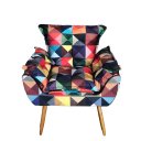 Ver imagem 2 de Poltrona Opala Suede Estampado Triângulo