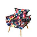 Ver imagem 1 de Poltrona Opala Suede Estampado Triângulo