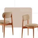 Ver imagem 5 de Sala de Jantar Mesa Ballare 120cm Tampo Redondo 4 Cadeiras Turim/imbuia Nat/cinam. Imbuia