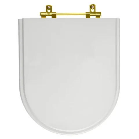 Tampa de Vaso Poliester Carrara Cinza Real para bacia Deca Com Ferragem Dourada