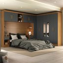 Ver imagem 1 de Guarda-roupa Modulado Soberano 11 Portas 5 Gavetas com Espelho Cinamomo/chumbo - Panorama Móveis