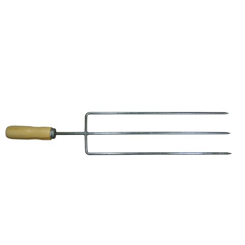 Espeto triplo tipo Tridente 60 Cm Peça Inteira 11 cm largura