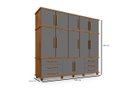 Ver imagem 4 de Guarda Roupa Londres Triplex Grande 5 Portas 6 Gavetas com Maleiro Luapa Móveis