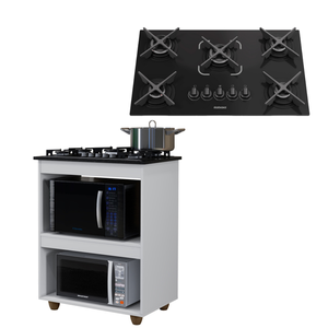 Kit Balcão Cooktop Turim com Fogão 5 Bocas Itatiaia Itacook Premium