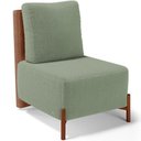 Ver imagem 1 de Poltrona Decorativa Living Pés Madeira Hungria L02 Couríssimo Camel Bouclê Oliva - Lyam