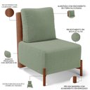 Ver mais imagens de Poltrona Decorativa Living Pés Madeira Hungria L02 Couríssimo Camel Bouclê Oliva - Lyam