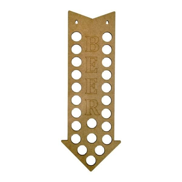 Quadro Decorativo Porta Tampinhas MDF Cru 50x18 Seta Beer - D'Rossi - 1