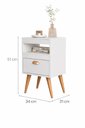 Ver imagem 3 de Mesa Lateral Sal com Gaveta e Nicho Puxador Concha Design Compacto Branco/cedro