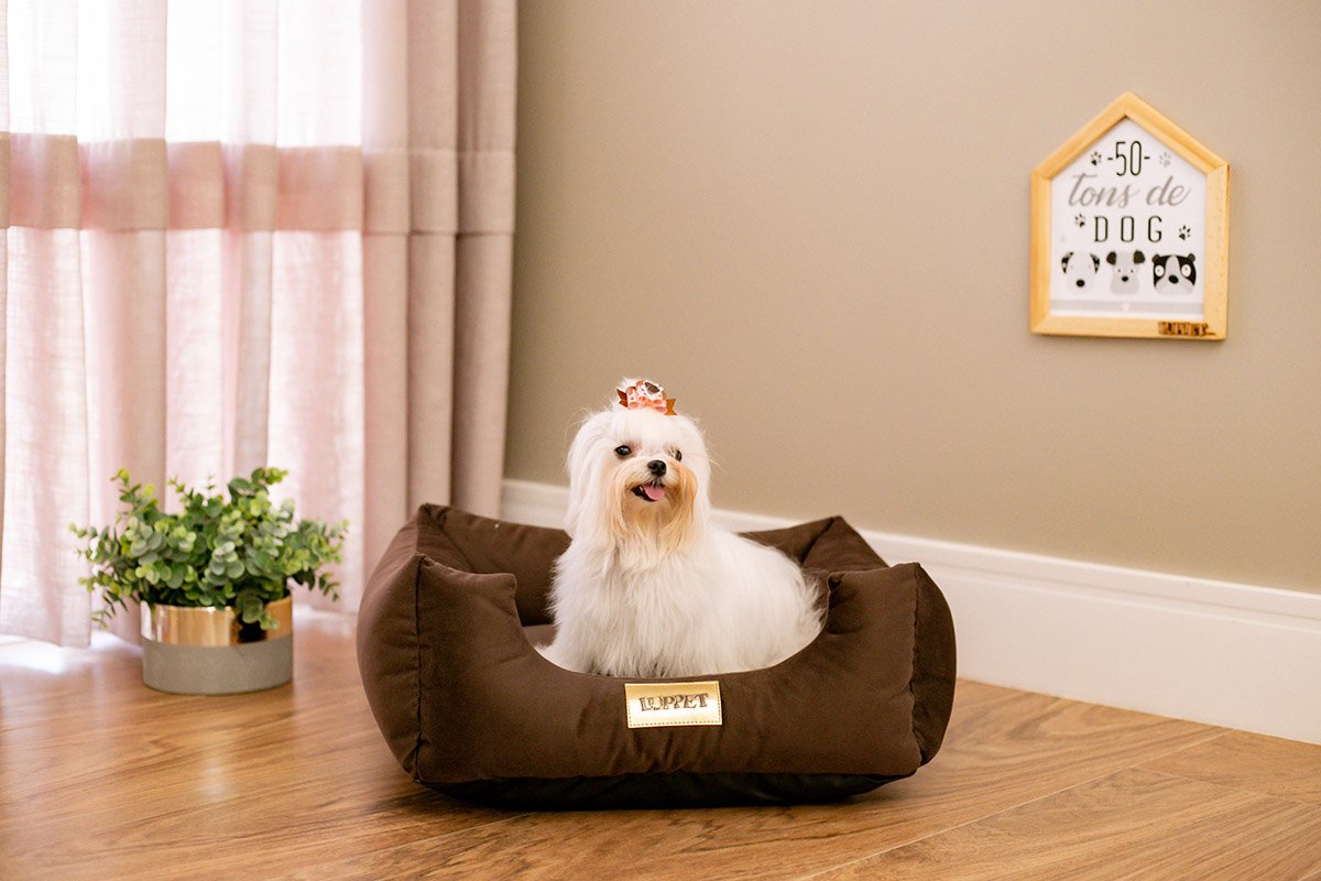 Cama Quadrada para Cachorro ou Gatos Super Luxo Luppet Marrom - G - 6