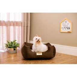 Cama Quadrada para Cachorro ou Gatos Super Luxo Luppet Marrom - G - 6