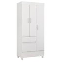 Ver imagem 2 de Guarda Roupa Infantil Wind e Armário Multiuso Viena Branco Brilho - Demóbile