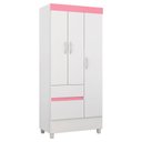 Ver imagem 3 de Guarda Roupa Infantil Wind e Armário Multiuso Viena Branco Brilho - Demóbile