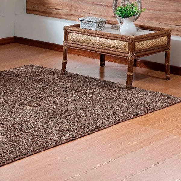 Tapete Retangular para Sala Oasis Castor Liso 2,00M x 3,00M - 2