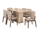 Ver imagem 2 de Conjunto Mesa com 6 Cadeiras Harmonia Marrom/Carvalho/Fendi
