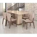 Ver imagem 1 de Conjunto Mesa com 6 Cadeiras Harmonia Marrom/Carvalho/Fendi