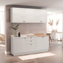 Ver imagem 4 de Cozinha Compacta Modulada 7 Portas 3 Gavetas 100% MDF Sevilha Branco/Artico