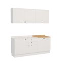 Ver imagem 2 de Cozinha Compacta Modulada 7 Portas 3 Gavetas 100% MDF Sevilha Branco/Artico