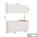 Ver imagem 3 de Cozinha Compacta Modulada 7 Portas 3 Gavetas 100% MDF Sevilha Branco/Artico
