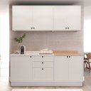 Ver imagem 1 de Cozinha Compacta Modulada 7 Portas 3 Gavetas 100% MDF Sevilha Branco/Artico