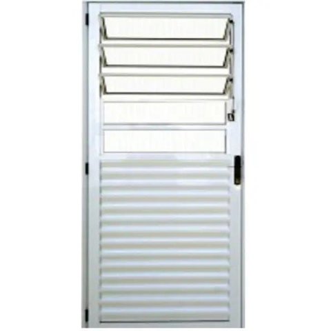 Porta de Alumínio Branco de Cozinha Basculante 210 x 80 Esquerda Linha 25