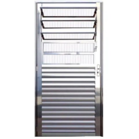 Porta de Alumínio Brilhante de Cozinha Basculante 210 x 80 Esquerda Linha 25