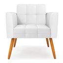 Ver imagem 3 de Poltrona Elisa Corino Pés Palito Castanho - D'Rossi DRossi Branco