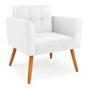 Ver imagem 1 de Poltrona Elisa Corino Pés Palito Castanho - D'Rossi DRossi Branco