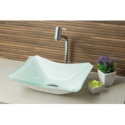 Cuba de Vidro Modelo Retrô - 38 x 32 x 11 cm - Branco - 7