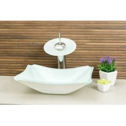 Cuba de Vidro Modelo Retrô - 38 x 32 x 11 cm - Branco - 5