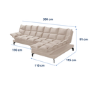 Ver imagem 3 de Sofá de Canto com Chaise Luxor Tecido Veludo Luxor Bege