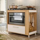 Ver imagem 1 de Balcão Cozinha para Cooktop 4 e 5 Bocas com Espaço para Forno Moderno com Gaveta