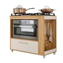 Ver imagem 4 de Balcão Cozinha para Cooktop 4 e 5 Bocas com Espaço para Forno 1 Gaveta Ganchos Organizadores Moderno