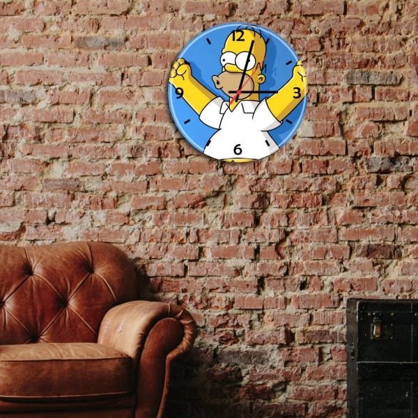 Relógio de Parede Decorativo Homer Simpson Comemorando - 1