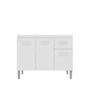 Ver imagem 1 de Balcão Gabinete Paris 100cm 3 Portas 1 Gaveta S/tampo Lar Doce Lar Móveis