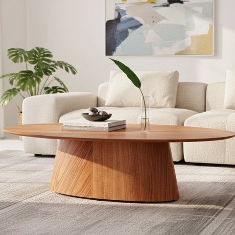 Mesa de Centro Design Laminado com Estrutura em Madeira Maciça Anne