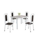 Ver imagem 2 de Conjunto para Sala de Jantar com 4 Cadeiras Lara Branco/Preto