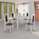 Ver imagem 1 de Conjunto para Sala de Jantar com 4 Cadeiras Lara Branco/Preto