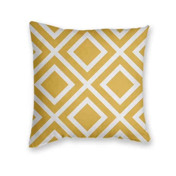 Kit 4 Capas de Almofadas Decorativas Estampa Geométrica Laranja e Amarelo - 3