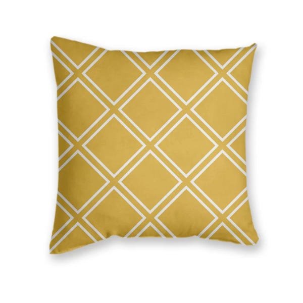 Kit 4 Capas de Almofadas Decorativas Estampa Geométrica Laranja e Amarelo - 5