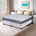 Ver imagem 1 de Conjunto Box Branco Luanda Cinza Espuma D28 King 193x203x62 - King House