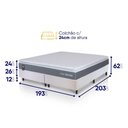 Ver imagem 2 de Conjunto Box Branco Luanda Cinza Espuma D28 King 193x203x62 - King House